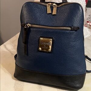 Valentina Navy and Black Leather Backpack